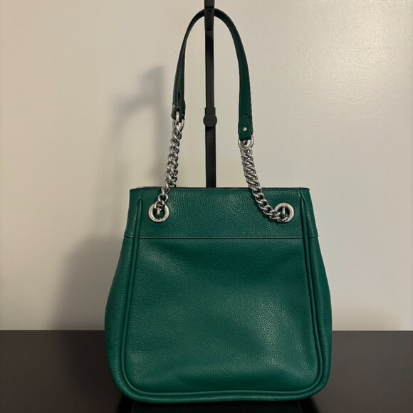 Coach Cammie Green Leather Chain Bucket Shoulder Bag - Picture 3 of 9